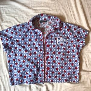 VINTAGE Looney Tunes cropped button up shirt